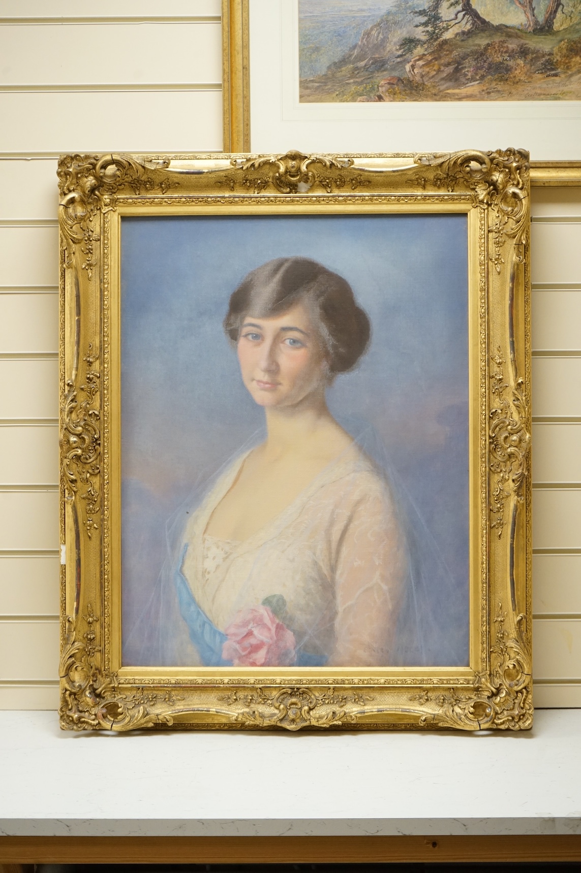 Early 20th century, English School, pastel, Portrait of Rita Dixon (1891-1984), indistinctly signed lower right, 66 x 50cm, ornate gilt frame